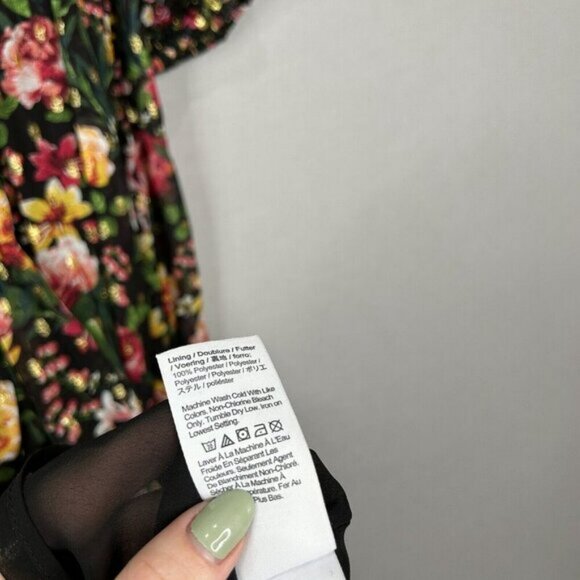 J.Crew Womens Dress Extra Large Tie Front Lurex Floral Maxi Cottagecore Prairie - Picture 13 of 15